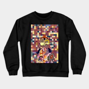 Masuku Bijin NFT - Mystical Abstract: Character with Abstract Mask and Mystical Eyes Crewneck Sweatshirt